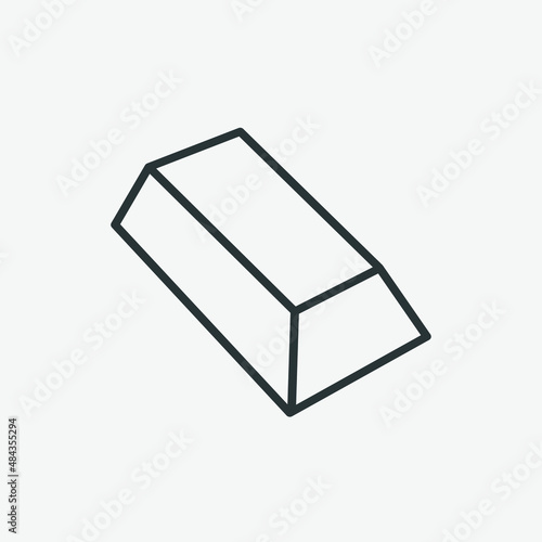 Gold bullion bar icon vector symbol