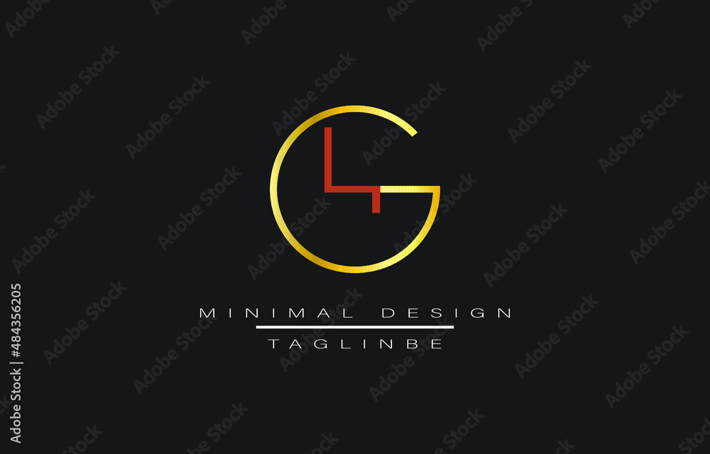 GL or LG GOLD Minimal Logo Vector Art Illustration GL or LG GOLD Minimal Logo Vector Art Illustration
