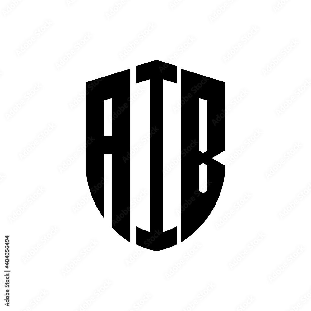 AIB letter logo design. AIB modern letter logo with black background