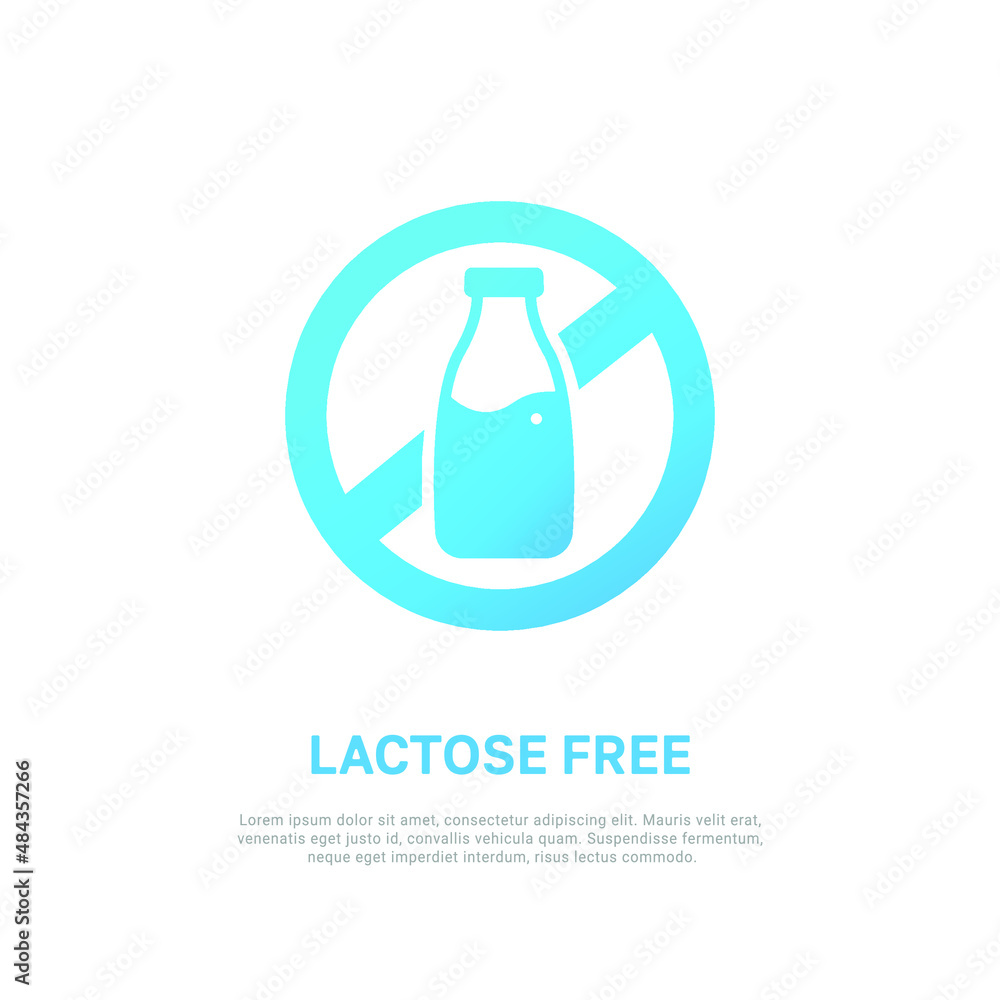 Vector illustration of lactose free icon. Isolated on white background Vector illustration of lactose free icon. Isolated on white background