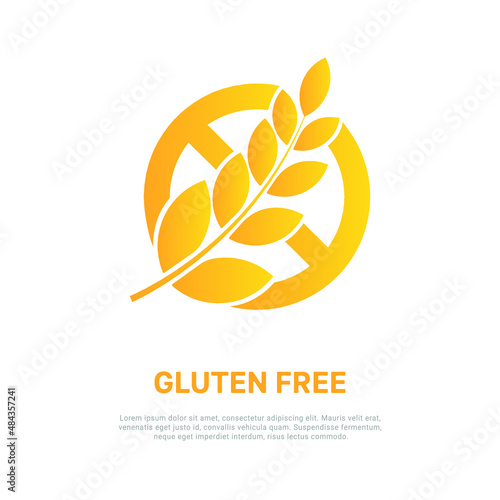 Vector illustration of gluten free icon. Isolated on white background