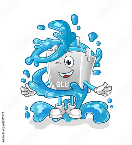 glue fresh with water mascot. cartoon vector