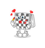 chessboard make up mascot. cartoon vector