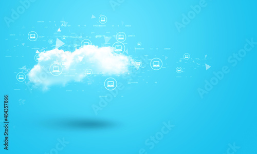 Cloud network in abstract technology background. Cloud networking concept