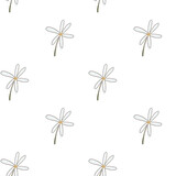 Watercolor seamless pattern with chamomile 