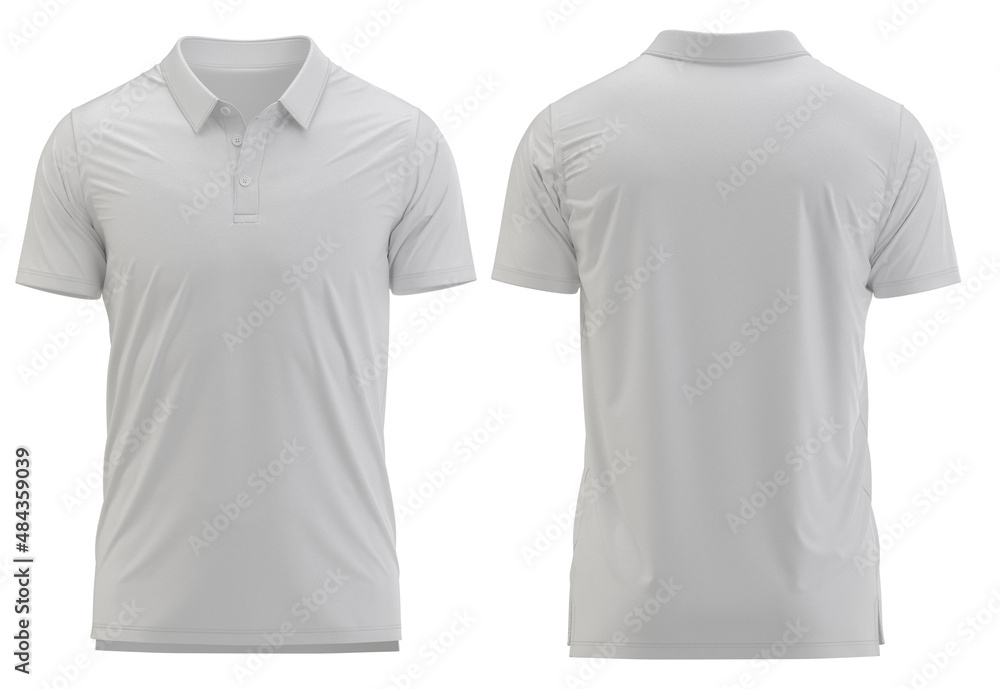 White Color Self-fabric / Button Down Collar Polo collar polo shirt ...