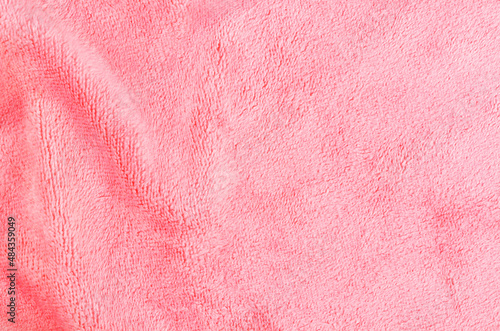Pink Microfiber Towel textured. photo