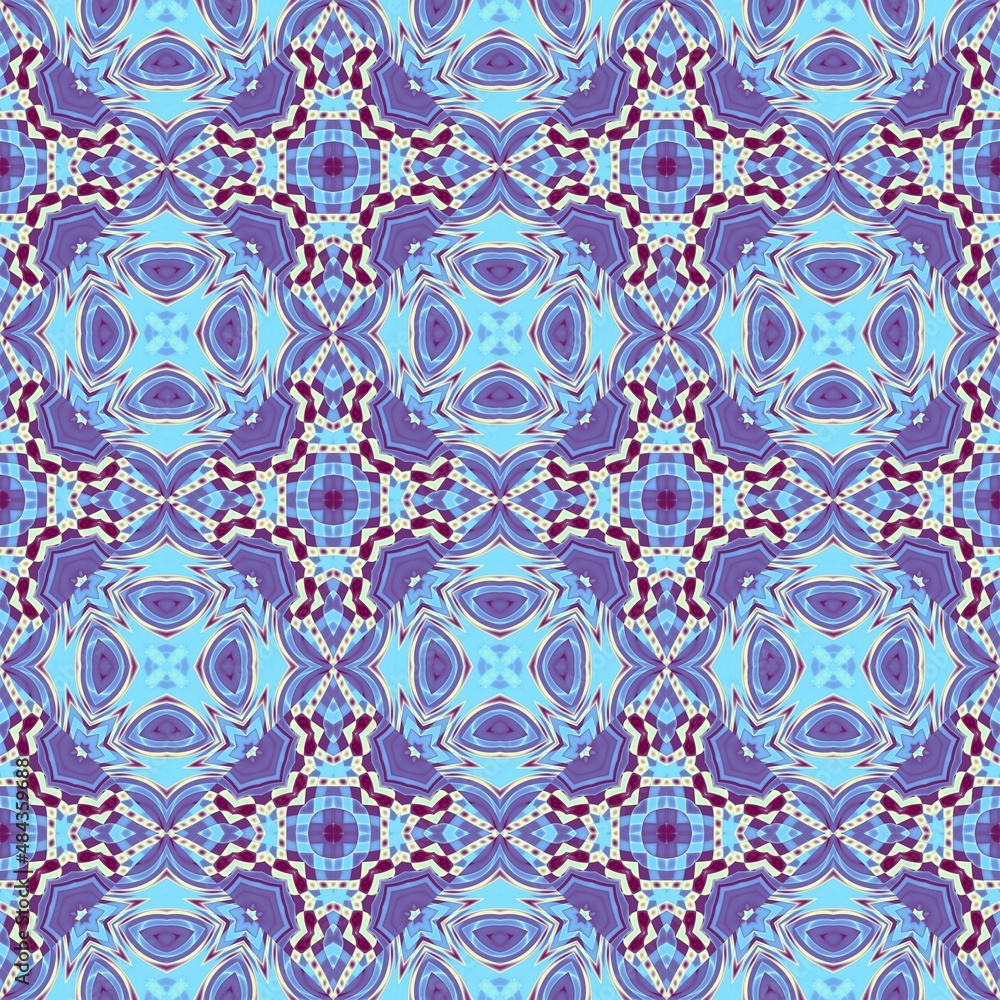 Seamless ornamental decorative pattern. Mosaic art texture.