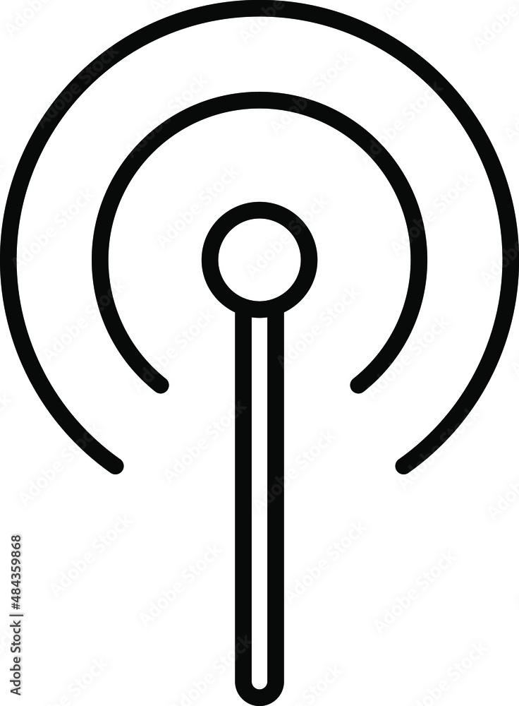 Broadcast icon radio tower with waves emanating from it vector. Broadcast icon radio tower with waves emanating from it vector.