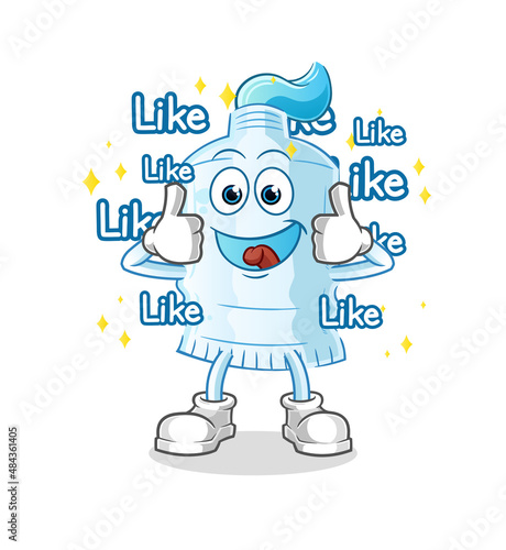 toothpaste give lots of likes. cartoon vector