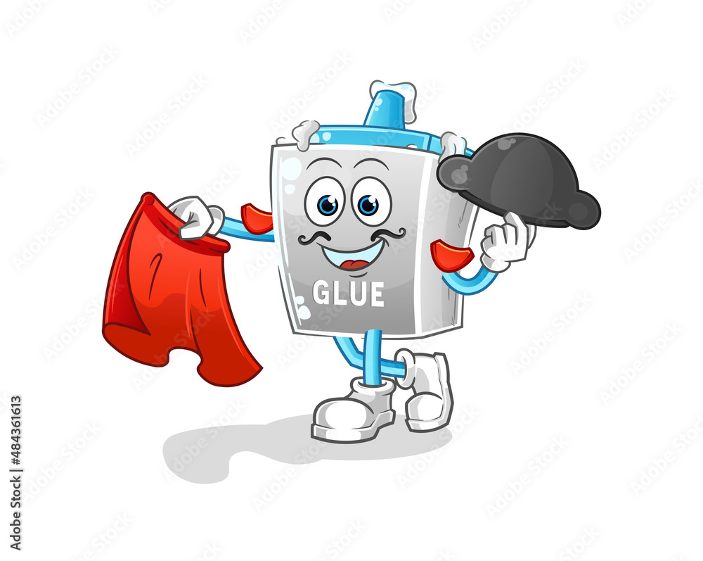 glue matador with red cloth illustration. character vector glue matador with red cloth illustration. character vector
