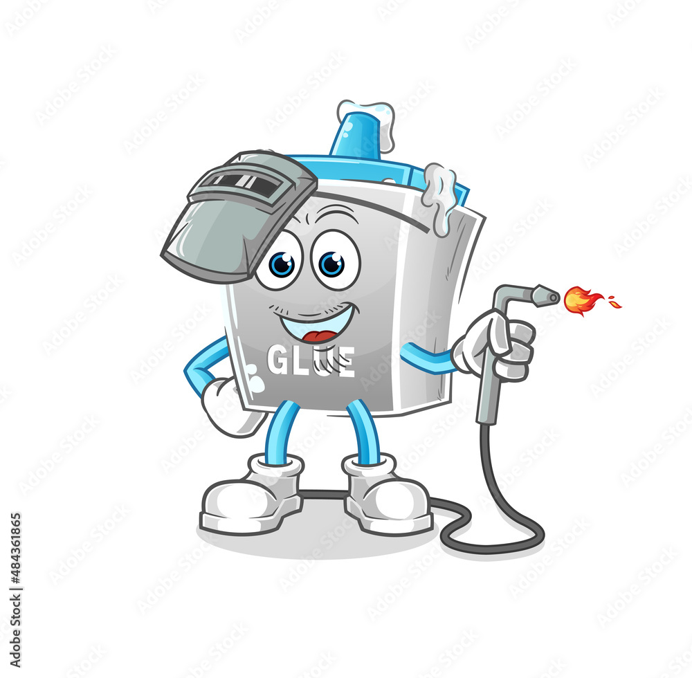 glue welder mascot. cartoon vector glue welder mascot. cartoon vector