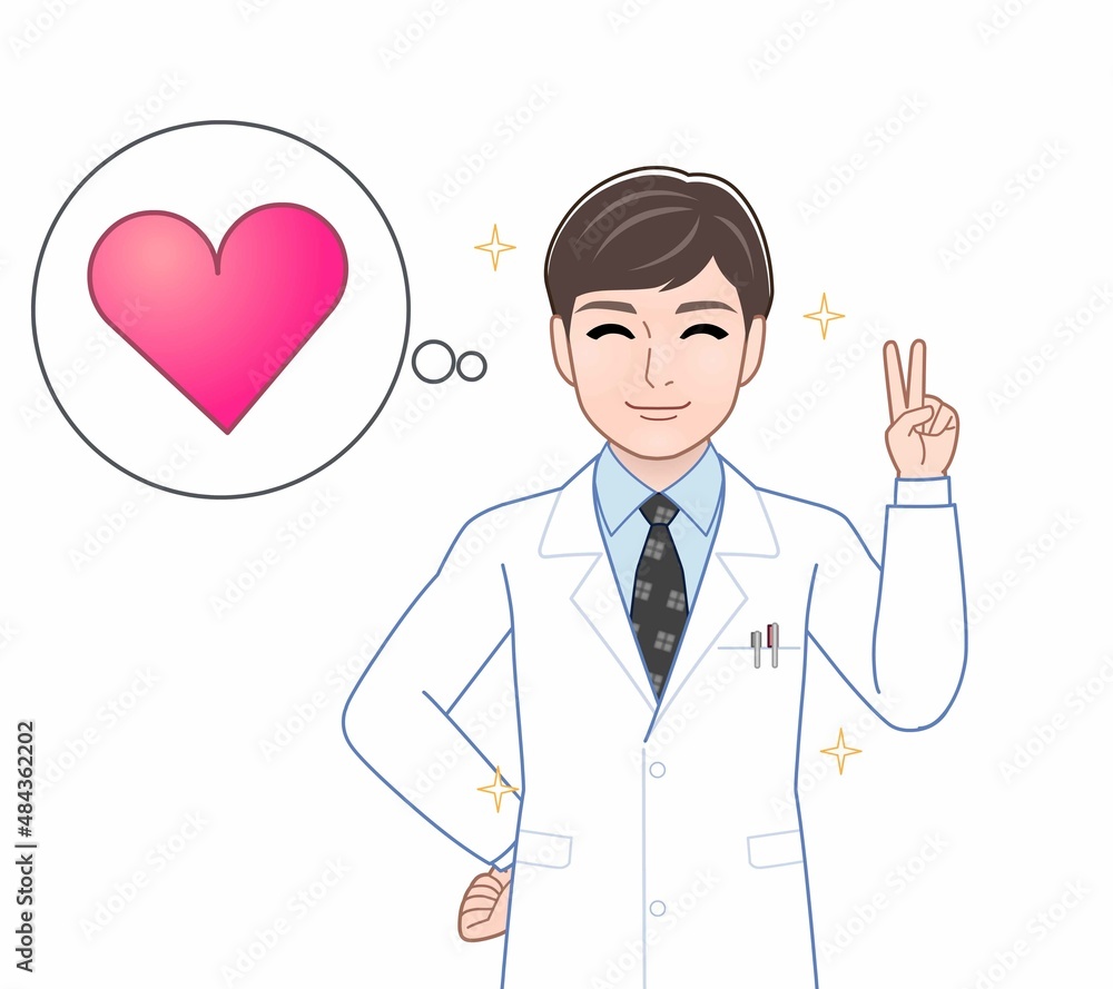 白衣を着た医療スタッフの男性