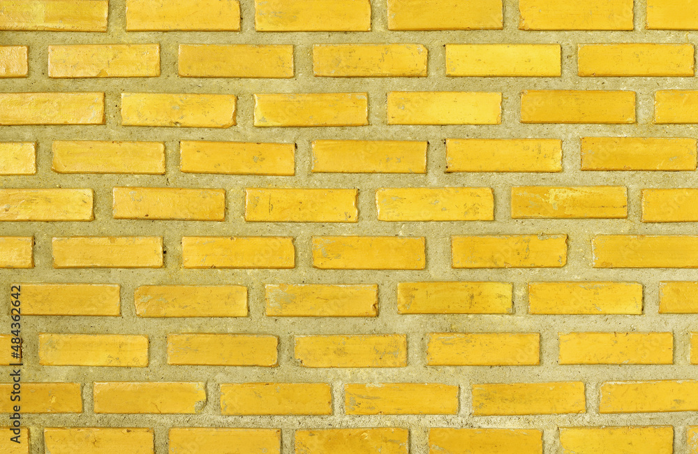 Yellow brick wall texture with vintage style pattern for background and ...