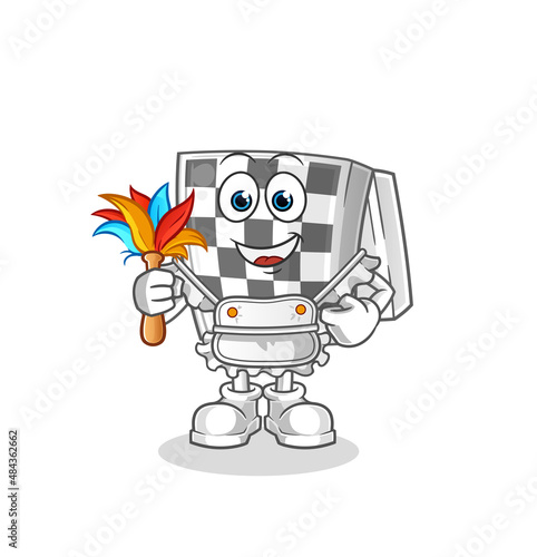 chessboard maid mascot. cartoon vector © dataimasu