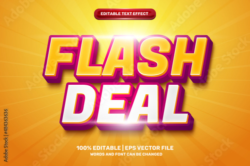 new flash sale deal promo 3D Editable text Effect Style