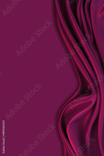 Canvastavla Beautiful elegant wavy dark fuchsia pink satin silk luxury cloth fabric texture with monochrome background design