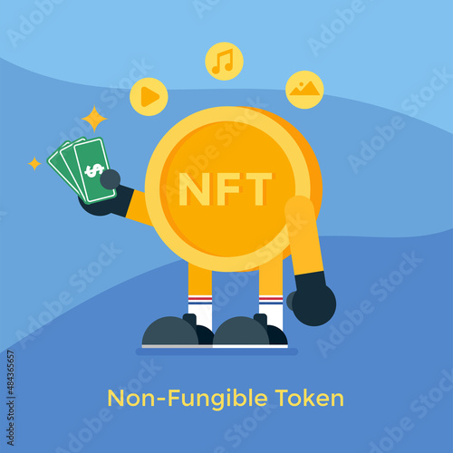 A Non-Fungible Token is Paying Something. Good for NFT design, NFT content, NFT post, etc.