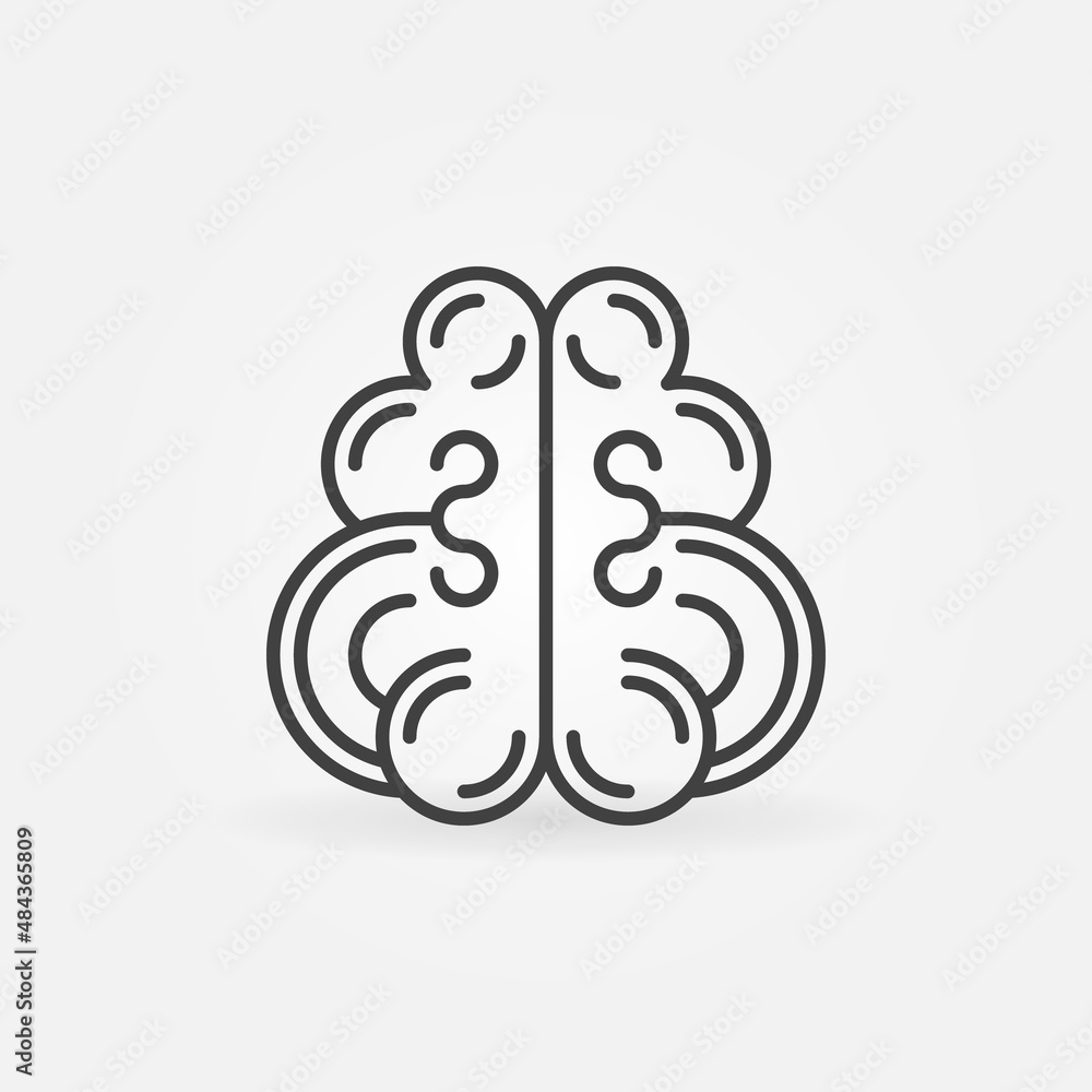 Human Brain vector thin line Mind concept icon Human Brain vector thin line Mind concept icon