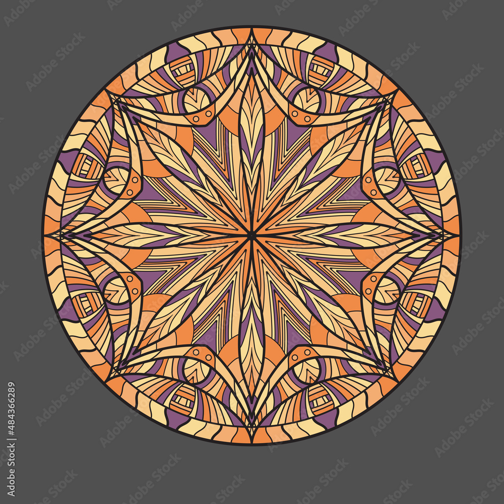 Mandalas for book. Decorative round ornaments.