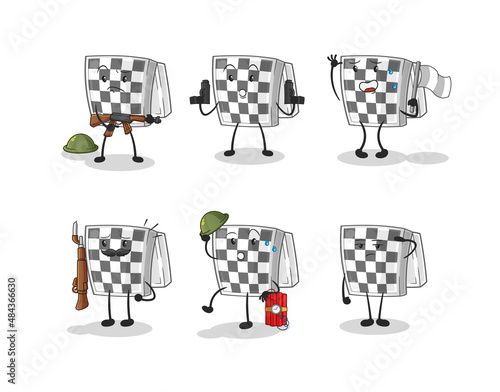 chessboard troops character. cartoon mascot vector