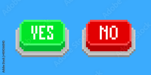 Yes and no button in pixel art style