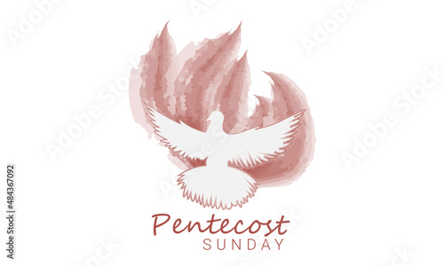 Pentecost Sunday, Come Holy Spirit, typography for print or use as poster, card, flyer or T shirt