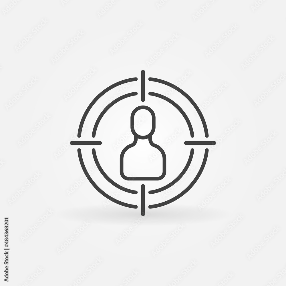 Man in Aim Target outline vector Target Audience icon Man in Aim Target outline vector Target Audience icon