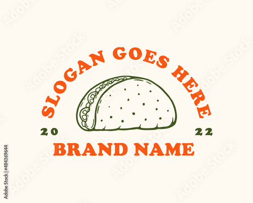 taco logo mascot character retro style