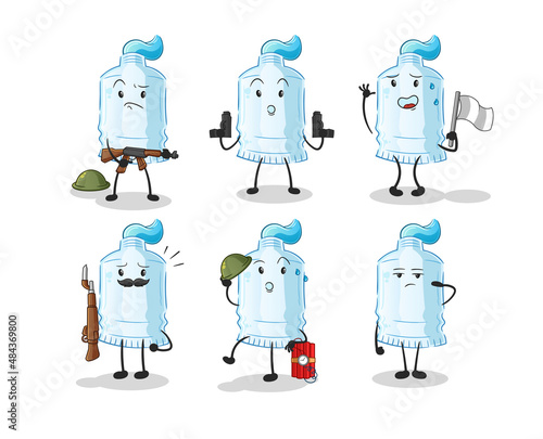 toothpaste troops character. cartoon mascot vector