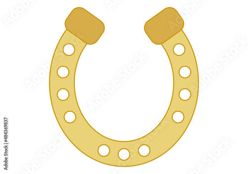 Icono de herradura dorada en fondo blanco.