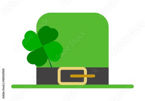 Icono verde de gorro de san patricio con trébol.