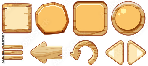 Set of different wooden board