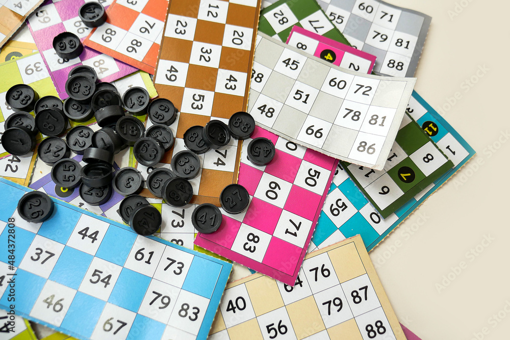 fun of the winter months and the new year's bingo game parts, close-up bingo game, fun of the winter months and the new year's bingo game parts, close-up bingo game,