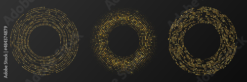 Abstract gold glowing halftone dotted background