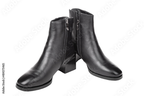 Women's shoes with heels. black winter shoes, ankle boots. Spring and summer. winter is seasonal. For wearing on feet.