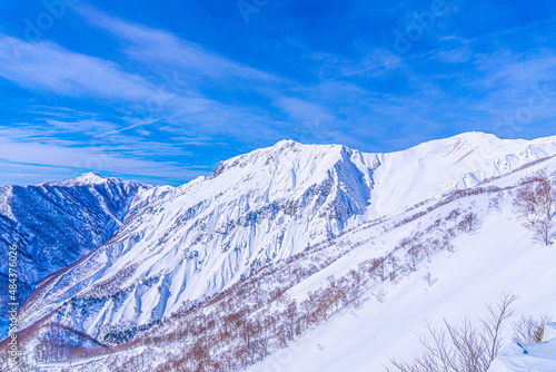 山岳風景　雪景色　川棚ノ頭　谷川岳からの眺望 © Nao
