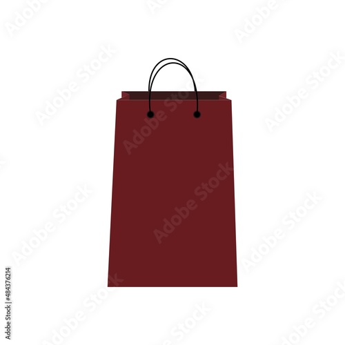 Beautiful shopping bag color icon on white. Logo package, purchase or buy. Flat isolated symbol for: illustration, minimalistic, banner, logo, shop, app, market, emblem, design, web, ui. Vector EPS 10