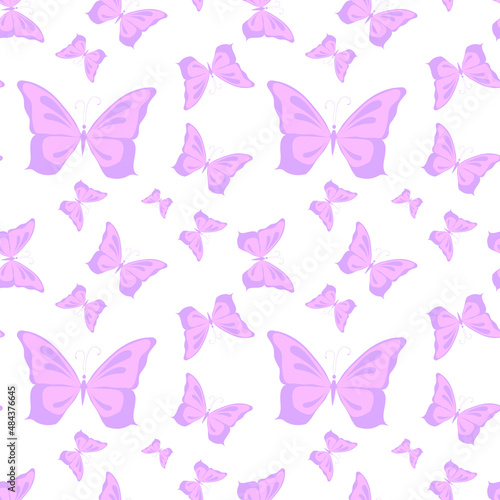 Pink butterfly drawings seamless repeating pattern texture background design for fashion graphics  textile prints  fabrics