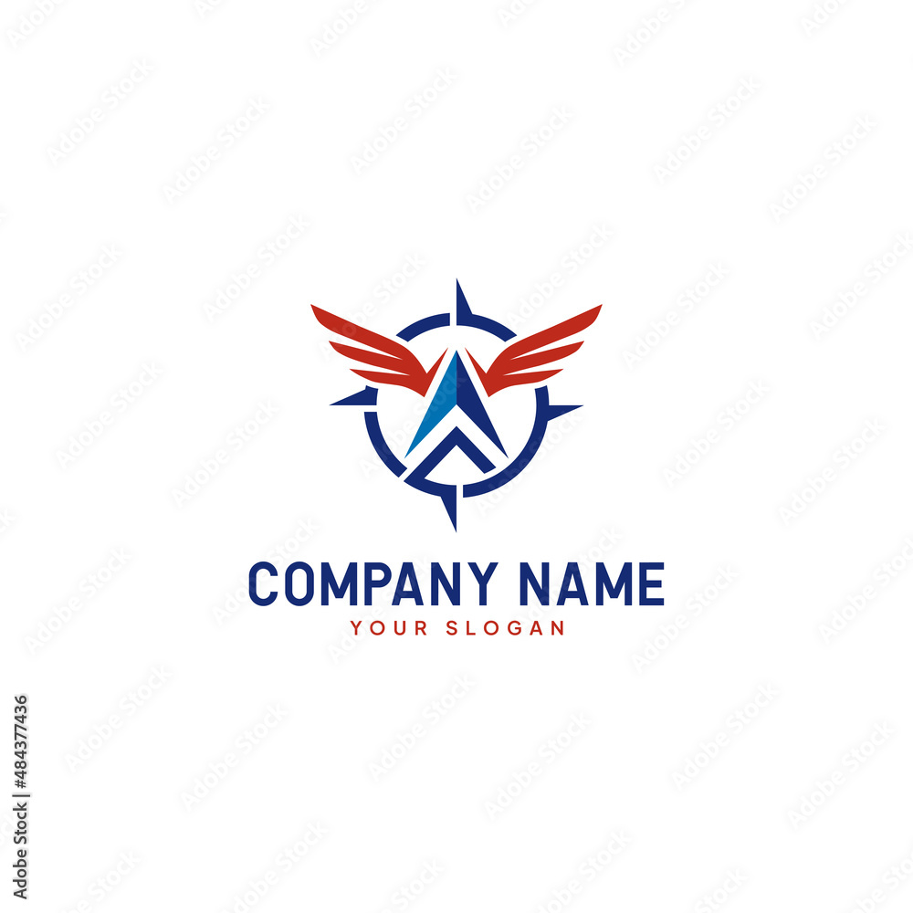 Arrow Wing Compass Vector Logo Design Template. Universal Premium Creative Symbol. Arrow Wing Compass Vector Logo Design Template. Universal Premium Creative Symbol.