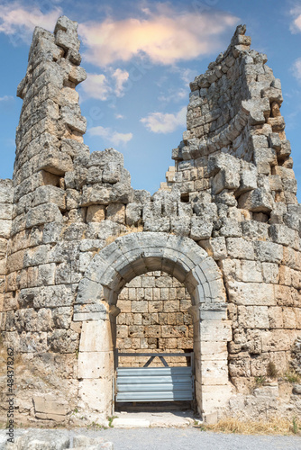 Perge Ancient City The Roman Gate. One of the Pamphylian cities and was believed to have been built in the 12th to 13th centuries BC.