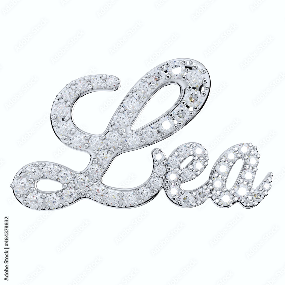 Natural Diamonds Jewelry Font Name Design, 3D Rendering Natural Diamonds Jewelry Font Name Design, 3D Rendering