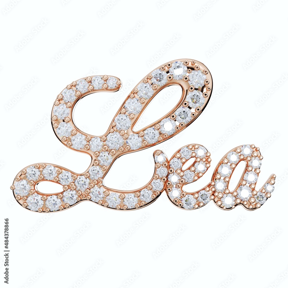Natural Diamonds Jewelry Font Name Design, 3D Rendering Natural Diamonds Jewelry Font Name Design, 3D Rendering