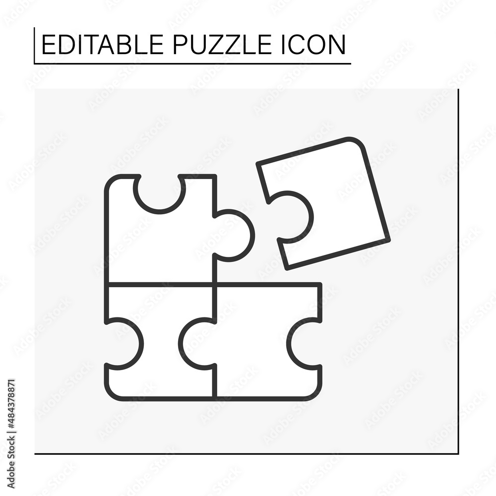 Logic line icon. Logical puzzle design. Combination of shapes of ...