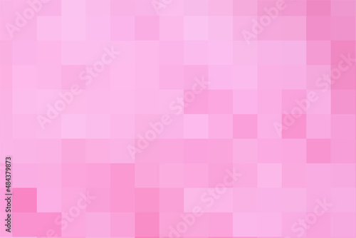 Pink background. Texture from light and dark pink squares. Abstract art pattern of square pixels. A backing of mosaic pink squares, space for your design or text. Vector illustration