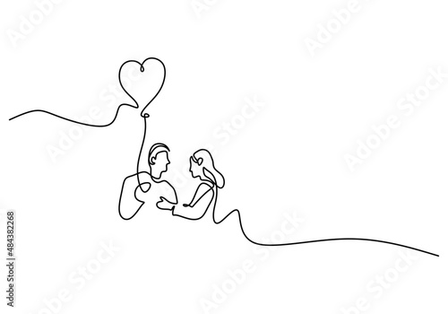 One continuous single line ...