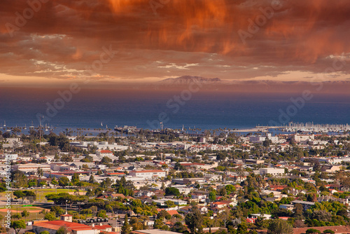 Views of Santa Barbara city from the mountains