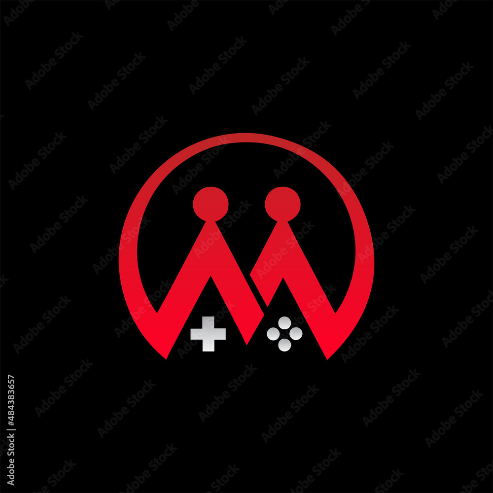 Obraz premium M Gaming Logo Creative Modern Minimal Alphabet Initial Letter Mark Monogram Editable in Vector Format