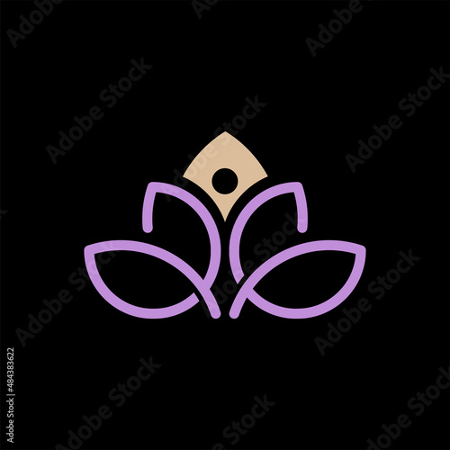 Body Mind Spirit Relax Abstract Mark Pictorial Emblem Logo Symbol Iconic Creative Modern Minimal Editable in Vector Format