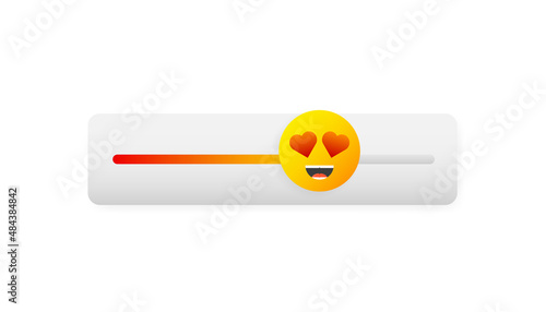 Level slider in flat style on white background. Flat vector. Arrow icon. Vector color icon